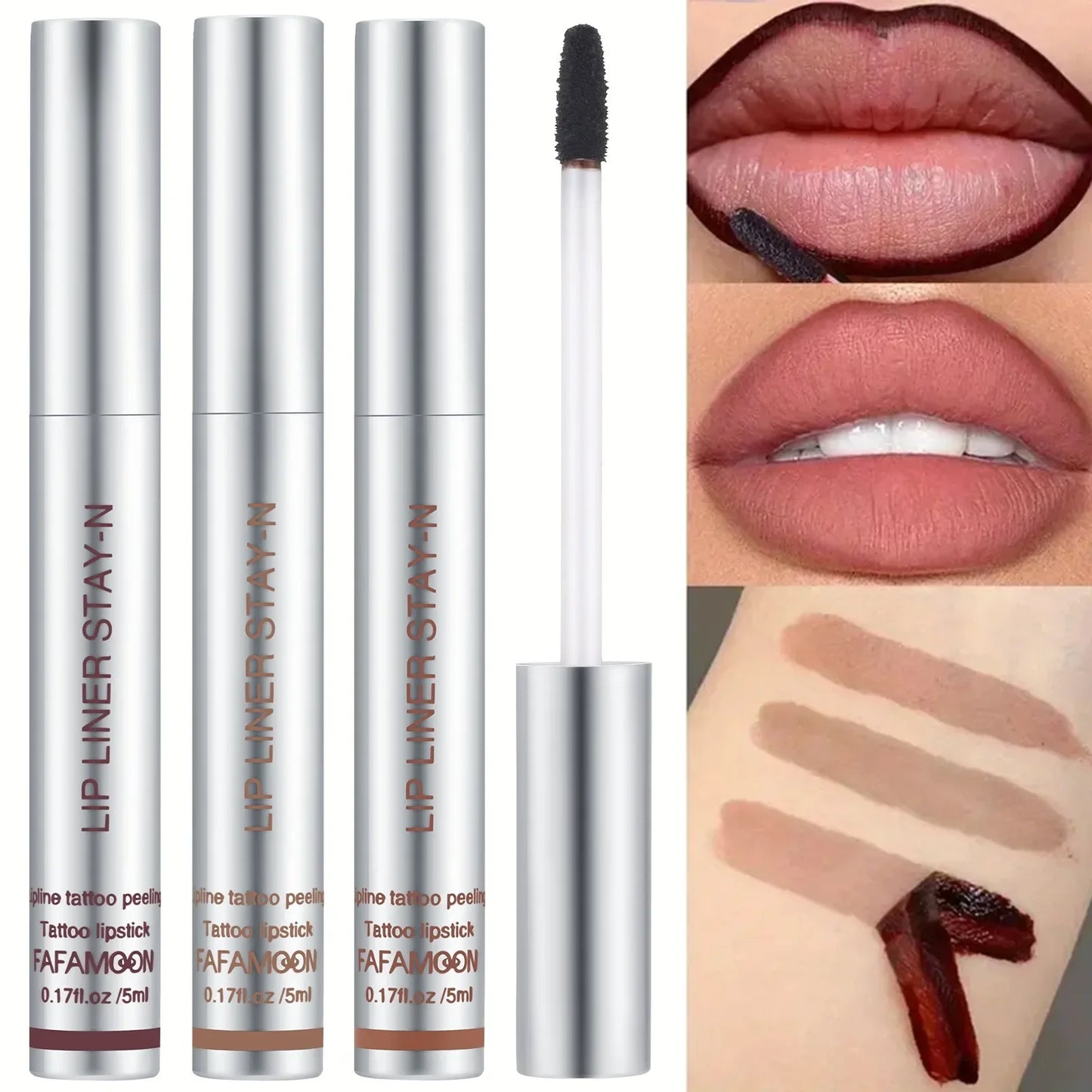 6 Colors Waterproof Lip Liner Peel Off Tattoo Lip Gloss Long Lasting Matte Lip Tint Black Contour Tear-off Makeup Stain Cosmetic