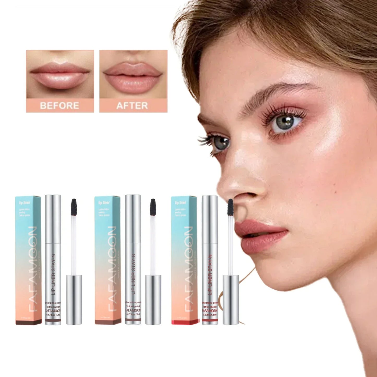 6 Colors Waterproof Lip Liner Peel Off Tattoo Lip Gloss Long Lasting Matte Lip Tint Black Contour Tear-off Makeup Stain Cosmetic