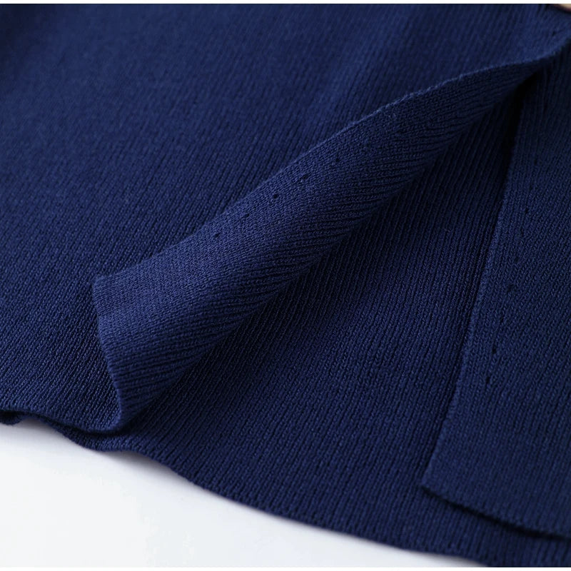 Elegant Knit Vest Suits Women Solid Single Breasted O-neck Sleeveless Slim Waistcoat Bodycon Midi Skirts
