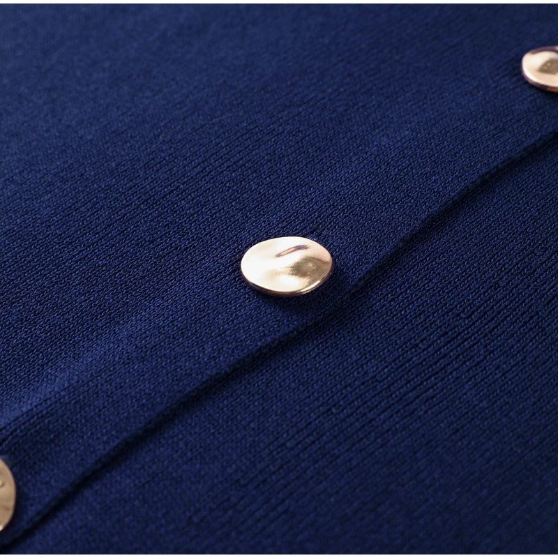 Elegant Knit Vest Suits Women Solid Single Breasted O-neck Sleeveless Slim Waistcoat Bodycon Midi Skirts