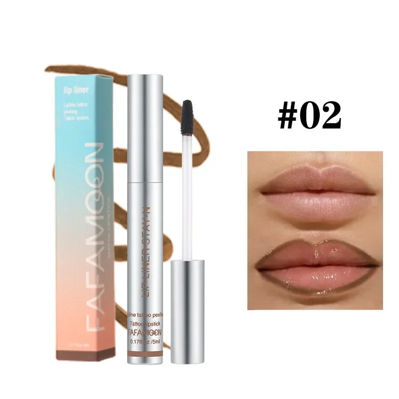 6 Colors Waterproof Lip Liner Peel Off Tattoo Lip Gloss Long Lasting Matte Lip Tint Black Contour Tear-off Makeup Stain Cosmetic