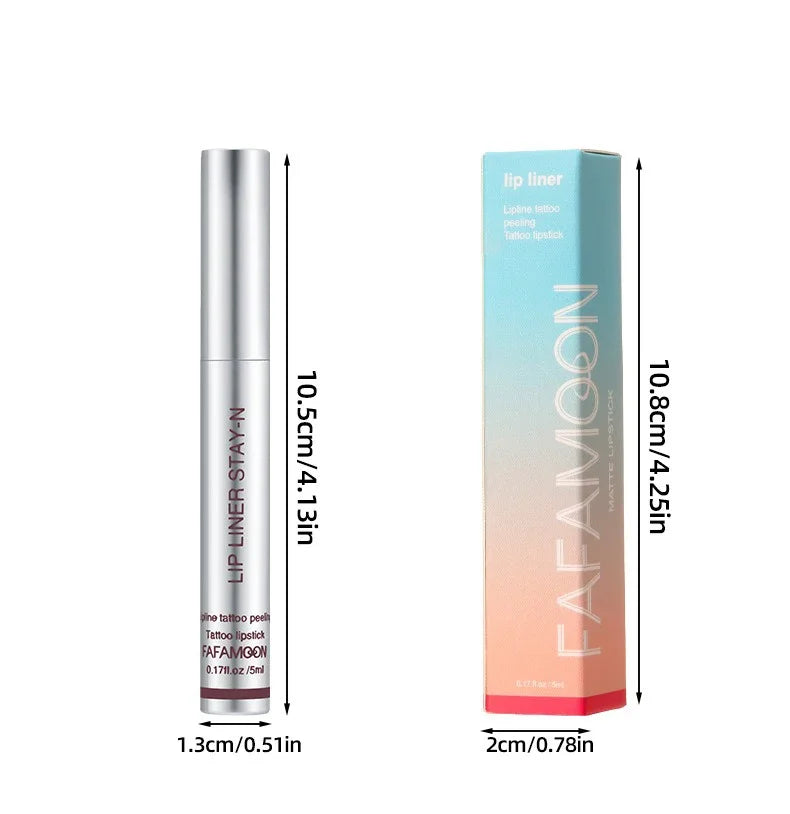 6 Colors Waterproof Lip Liner Peel Off Tattoo Lip Gloss Long Lasting Matte Lip Tint Black Contour Tear-off Makeup Stain Cosmetic