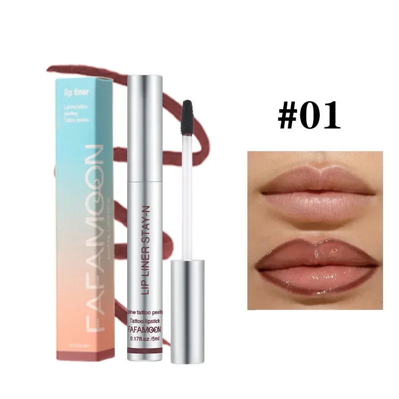 6 Colors Waterproof Lip Liner Peel Off Tattoo Lip Gloss Long Lasting Matte Lip Tint Black Contour Tear-off Makeup Stain Cosmetic