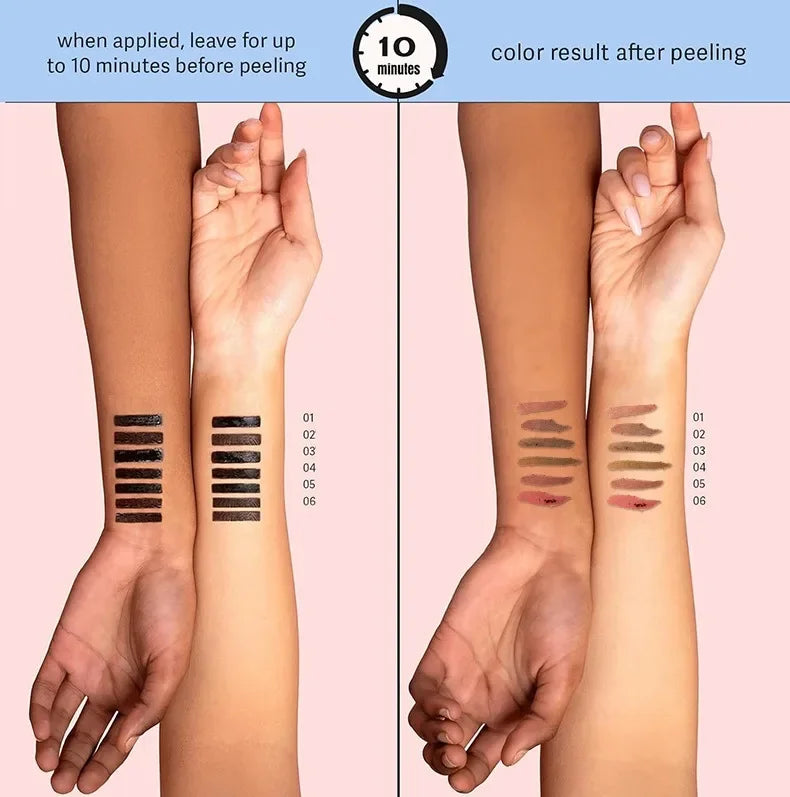 6 Colors Waterproof Lip Liner Peel Off Tattoo Lip Gloss Long Lasting Matte Lip Tint Black Contour Tear-off Makeup Stain Cosmetic