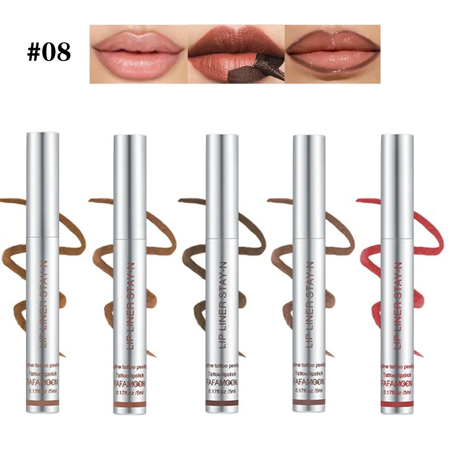 6 Colors Waterproof Lip Liner Peel Off Tattoo Lip Gloss Long Lasting Matte Lip Tint Black Contour Tear-off Makeup Stain Cosmetic