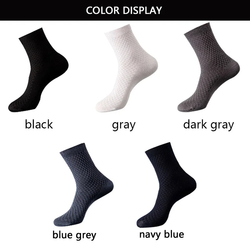 High Quality 10 Pairs/lot Men Bamboo Fiber Socks Men Breathable Compression Long Socks Business Casual Male Large size 38-45