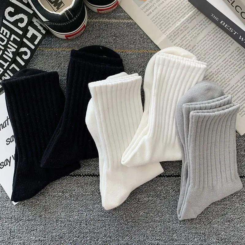 New 5 Pairs Cool Men Black White Warm Socks Set