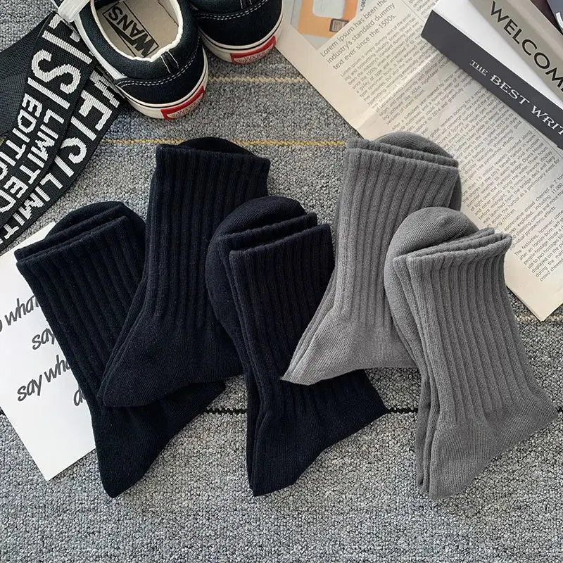 New 5 Pairs Cool Men Black White Warm Socks Set