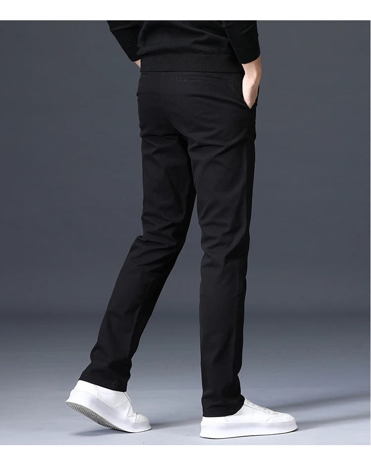 Summer Thin Loose Casual Pants Solid Color for Men Elastic Straight Leg Fashionable and Comfortable Casual Long Pants Male