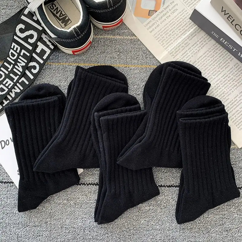 New 5 Pairs Cool Men Black White Warm Socks Set