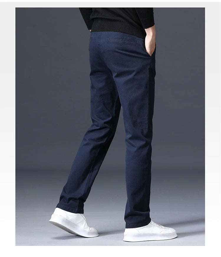 Summer Thin Loose Casual Pants Solid Color for Men Elastic Straight Leg Fashionable and Comfortable Casual Long Pants Male