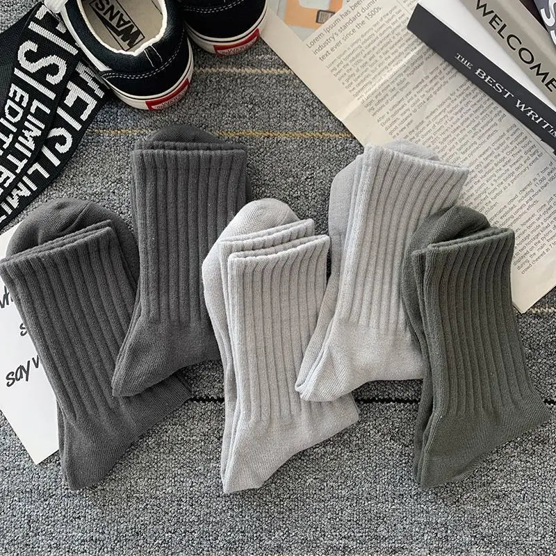 New 5 Pairs Cool Men Black White Warm Socks Set