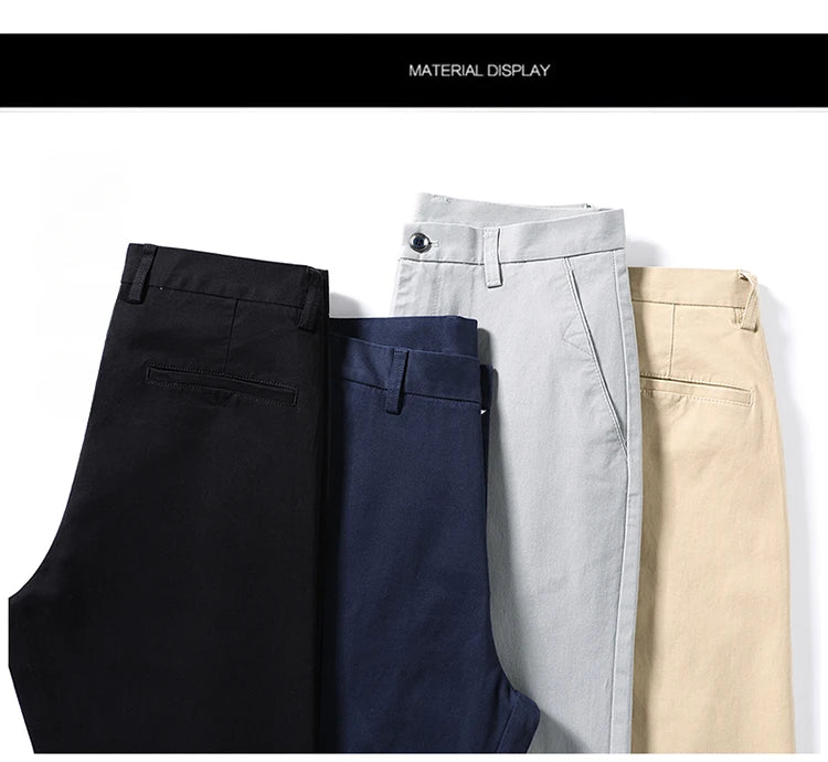 Summer Thin Loose Casual Pants Solid Color for Men Elastic Straight Leg Fashionable and Comfortable Casual Long Pants Male