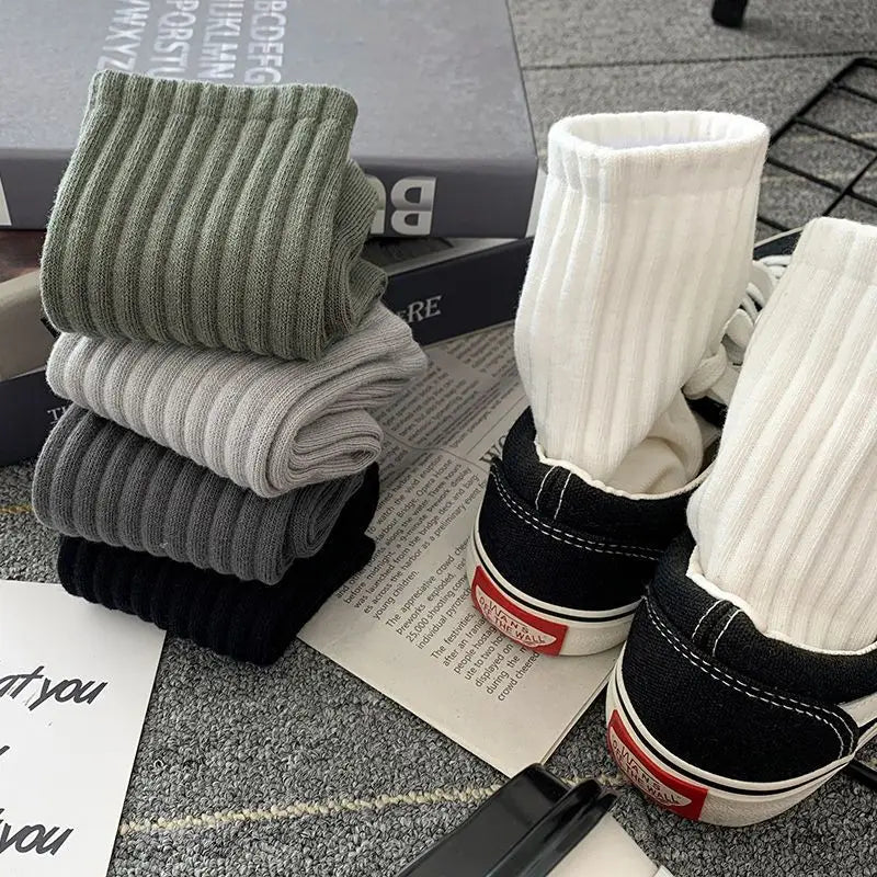 New 5 Pairs Cool Men Black White Warm Socks Set