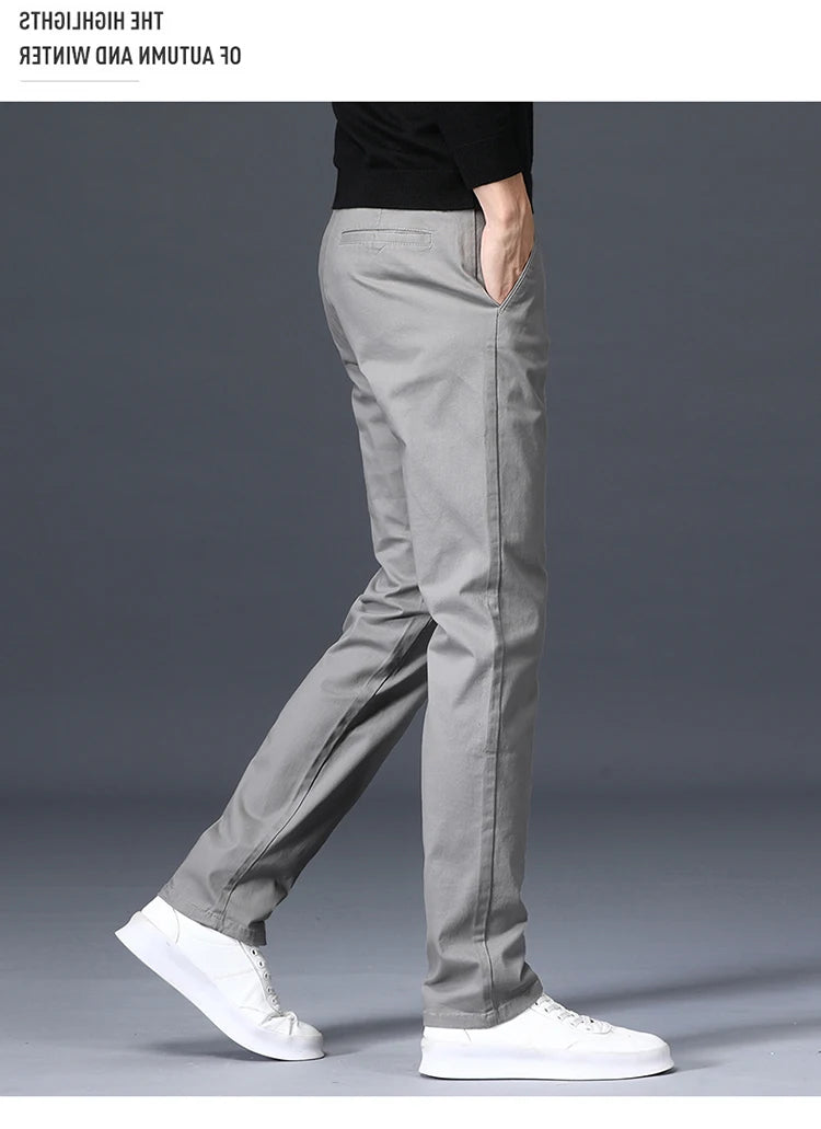 Summer Thin Loose Casual Pants Solid Color for Men Elastic Straight Leg Fashionable and Comfortable Casual Long Pants Male