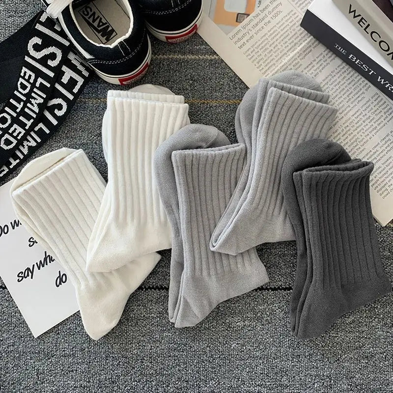 New 5 Pairs Cool Men Black White Warm Socks Set