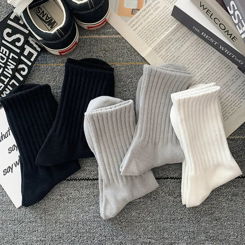 New 5 Pairs Cool Men Black White Warm Socks Set