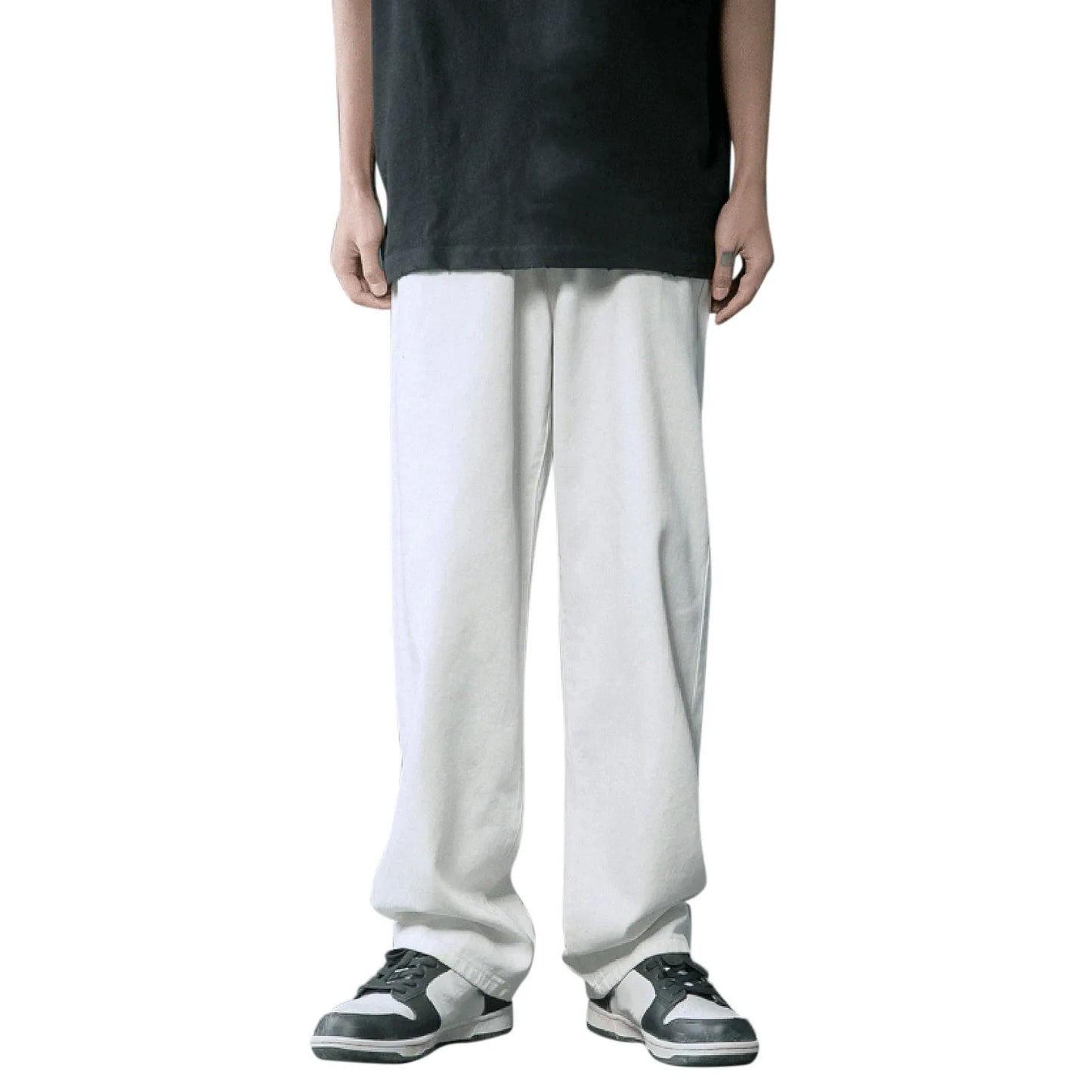 Men Casual Fashion Loose Jeans Street Wide Leg Trousers Pants