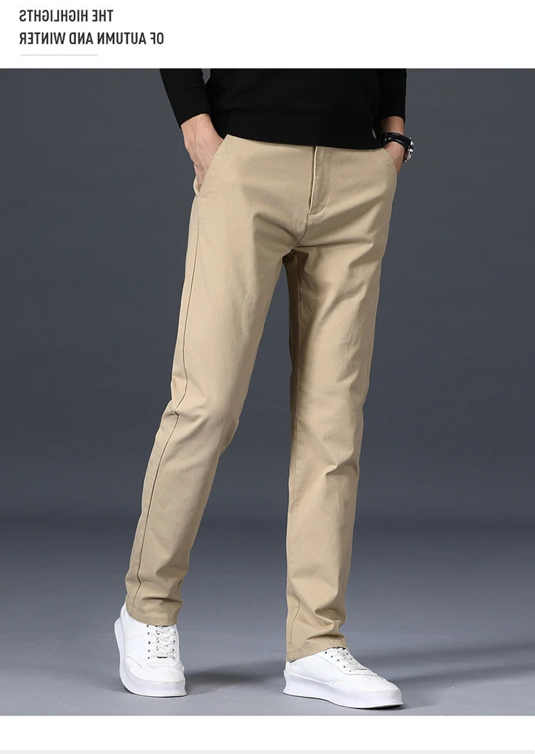 Summer Thin Loose Casual Pants Solid Color for Men Elastic Straight Leg Fashionable and Comfortable Casual Long Pants Male